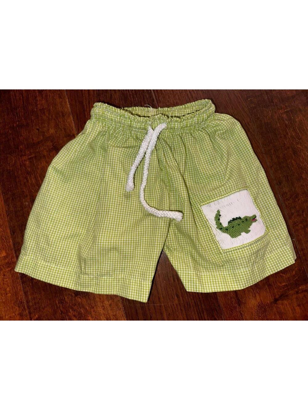 VTG Boys Smocked Shorts Size 12 months Crocodile